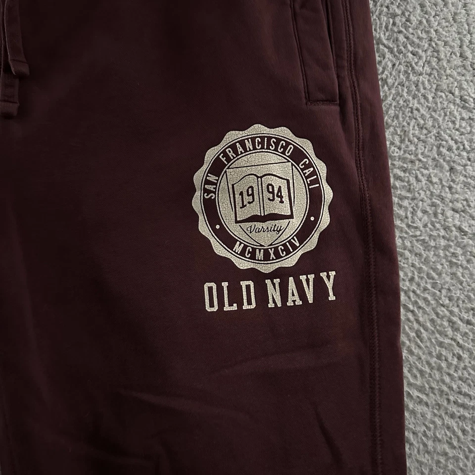 Old Navy Mens Pants Burgundy Size XL Sweatpants Fleece Y2K 100% Polyester - Image 4 of 4