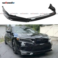 For 2022-24 Honda Civic Yofer V3 Style Gloss Black Front Bumper Lip Splitter Kit