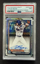 2024 Bowman Draft CARSON BENGE Chrome Prospect Auto HTA Choice Mets /150 PSA 9