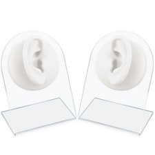 2 Pcs Flexible Silicone Ear Model Reused Soft Mold Fake Ear for Earrings Jewe...
