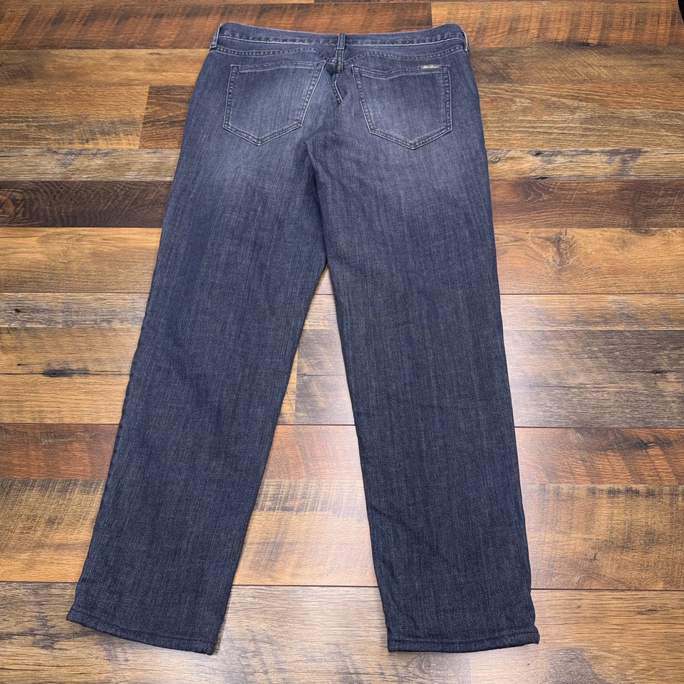 Eddie Bauer Boyfriend Jeans Womens 6 Petite Flannel Lined Mid Rise Stretch - Image 3 of 4