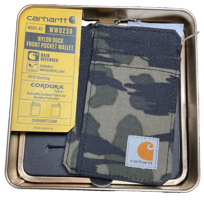 Carhartt Men's FRONT POCKET WALLET CARD CASE RFID Nylon Duck Water Repellent NIB