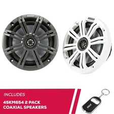 Kicker Pair of 45KM654 6.5" 2-Way Coaxial Marine Speakers  195 Watts Peak Power