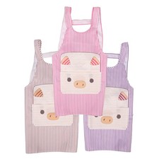 Water Resistant Pig Print Kitchen Apron with Adjustable Neck and Back Straps