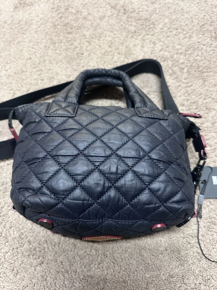 MZ Wallace Micro Sutton Deluxe Black Bag Satchel Tote Zip Top Handbag - W/ Strap - Image 2 of 4