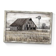 Bedroom Rustic Wood Wall Art:Vintage Farmhouse Office 24"L x 16"W Old Barn