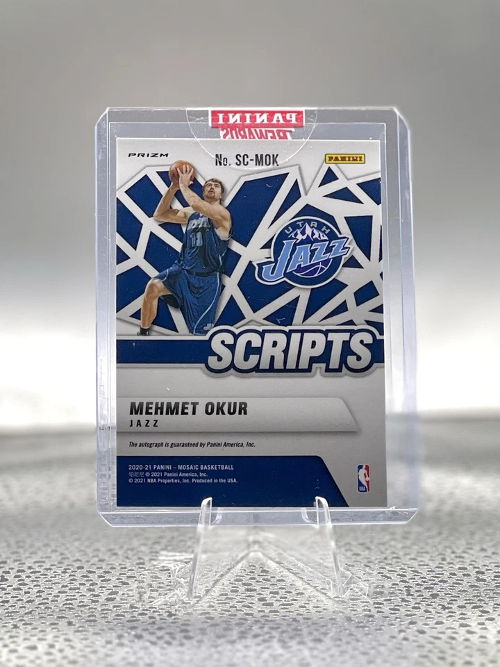 2020-21 Mosaic Mehmet Okur Gold Prizm Scripts Auto Autograph #SC-MOK Jazz - Image 2 of 2