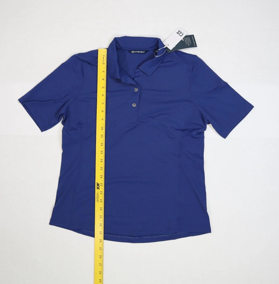 Camisa polo Cutter & Buck para mujer azul medio rendimiento golf elástica LCK00127 Foto 2 de 4
