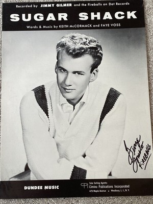 1963 SUGAR SHACK Sheet Music JIMMY GILMER Keith McCormack AUTOGRAPHED Fireballs