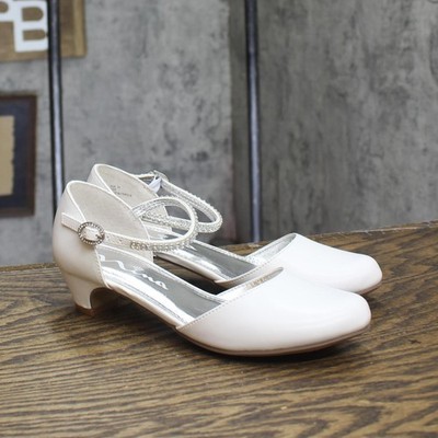 Nina Girls Cera Low Embellished Pump Heels CERA White 3