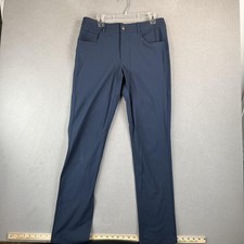 Athleta Pants Womens 16 Navy Blue Brooklyn Straight Slim Stretch Athletic Work