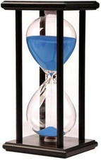 "Hourglass 60 Minute Decorative Sand Timer, Black Wooden Frame Black Sand Clock