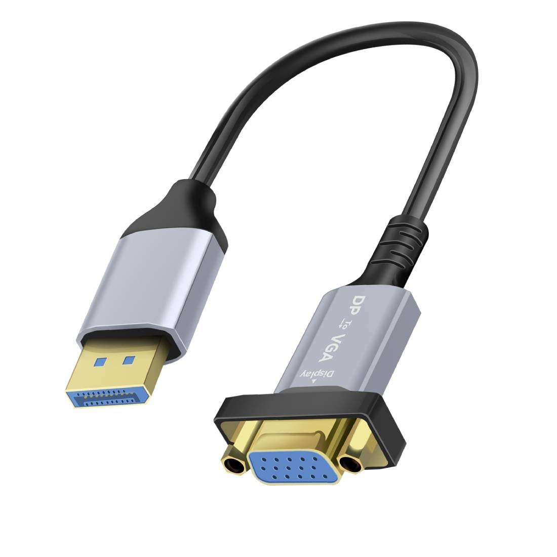 Adaptateur DisplayPort vers VGA LinQ avec conversion vidéo 1080p fluide