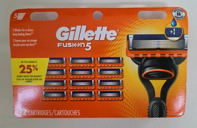 Gillette Fusion5 Men's Razor Blades - 12 Blade Refills Cardridges 