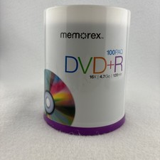 Memorex DVD R 16X 4.7GB   100 Pack Spindle   Factory Sealed   New Old Stock