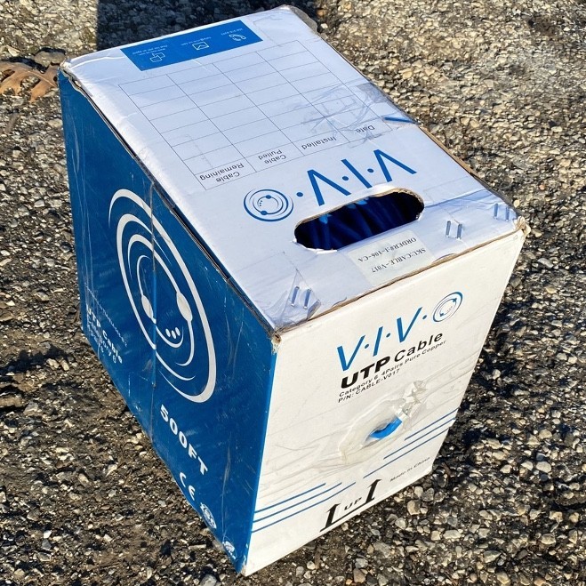 Used VIVO Blue 494ft Bulk Cat6 Solid Copper Ethernet Cable, 23 AWG, UTP Pull Box