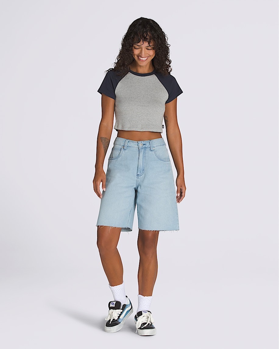 Vans Women's Sirelle Baggy Denim Shorts NWT Size 29 Light Wash Cut