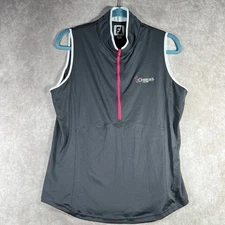 FootJoy Golf Vest Womens Large Sleeveless Gray Canebrake Club 1/4 Zip Athletic