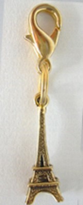 NEW Diva Dog Jewelry Gift Dog Collar Charm Lobster Clasp Eiffel Tower - GOLD