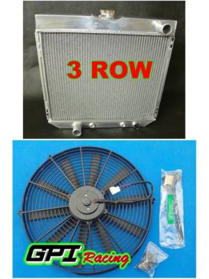 3 ROW ALUMINUM RADIATOR 69-70 FORD MUSTANG/-77 MAVERICK 4.1L/5.0L l6/V8 + fan