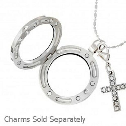 Schwebendes Medaillon mit Halskette - Wählen Sie rund oder Herz, Silber oder Gold für Charms - Bild 9 von 22