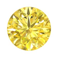 10mm Round Fancy Vivid Yellow Diamond Look Cubic Zirconia CZ Loose Stone. C464