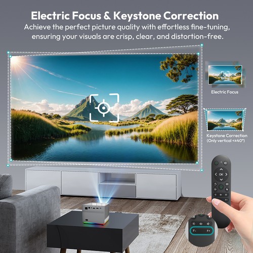 10000 Lumen LED Projector Android TV 4K 1080P Mini Home Theater WiFi Bluetooth - Picture 4 of 13