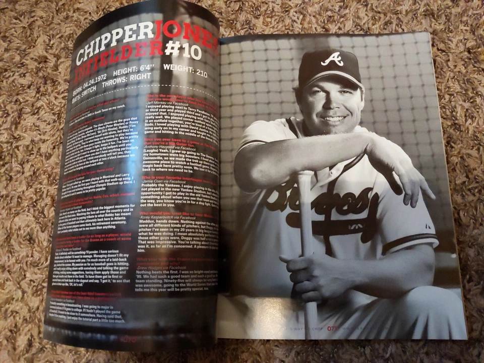 2012 ATLANTA BRAVES Chipper Jones Souvenir Program Issue #1 Jones final Season - Image 2 of 4