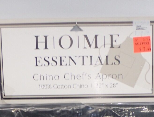 1 Pack Chino Chef Cotton Apron w/ Pocket Black Catering Cooking Kitchen Crafts - Picture 3 of 6