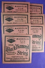 7 pc Vintage Black Diamond Mandolin Strings, New Stock Steel 755-756-758-759 NOS