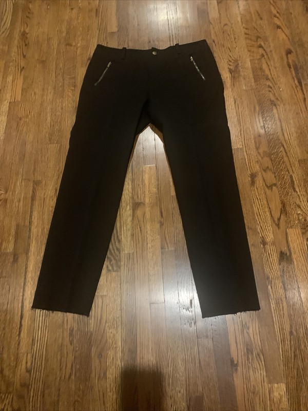 RALPH LAUREN PETITE BLACK COTTON BLEND STRETCH CASUAL STREIGHT LEG PANTS SZ. 8P