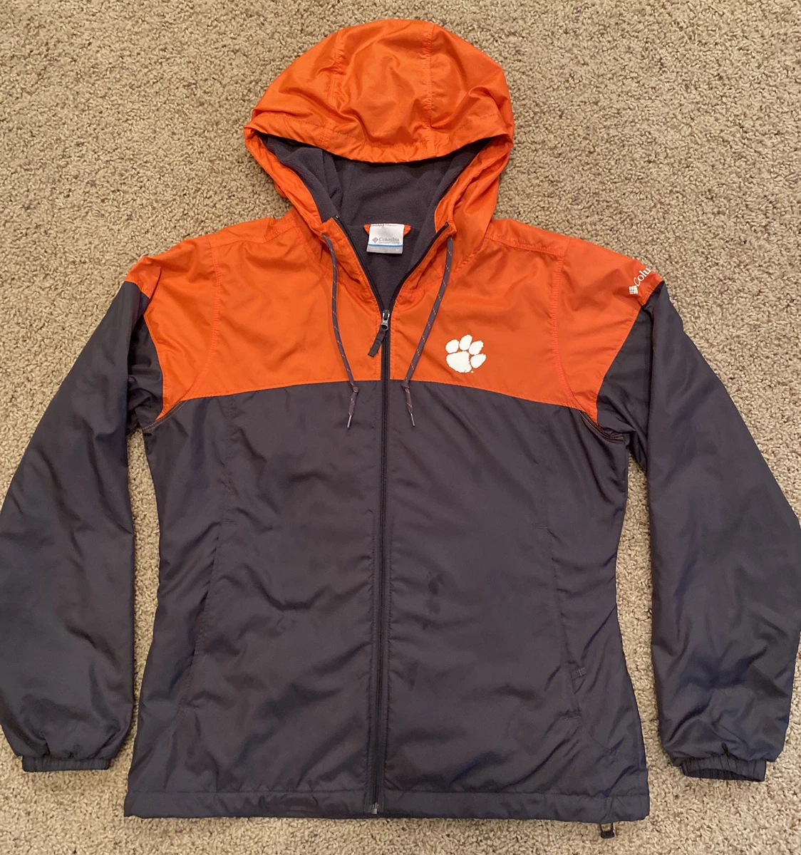 Women s COLUMBIA CLEMSON Fleece lined Full Zip Nylon Jacket w Hood