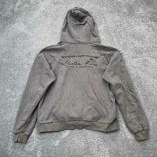 Martine Rose Hoodie Mens Medium Gray Spellout Cotton Fleece Embroidered Pullover