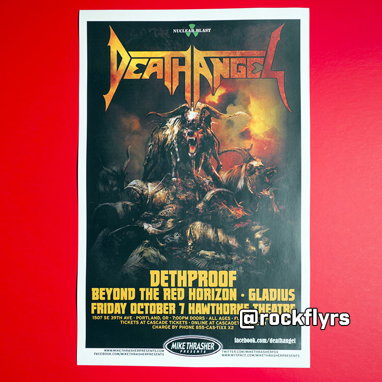 DEATH ANGEL OCT 2011 Concert Promo 11x17 Street Poster. Portland Oregon. 