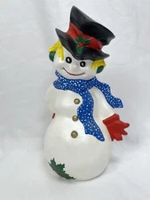 Byron Molds 1971 Snowman Christmas Figure Blue Scarf Red Gloves Not Working 11"