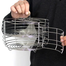 Universal Garlic Cage Metal Wire Storage Basket with Handle and Door Buckle
