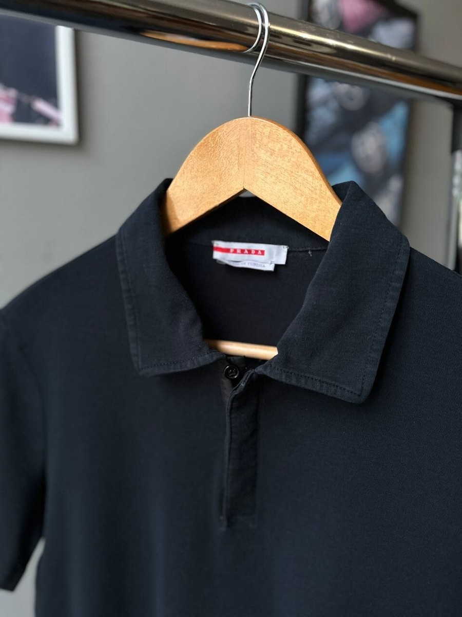 PRADA ネイビー トリコロールポロシャツ M PRADA ネイビー トリコロールポロシャツ M
