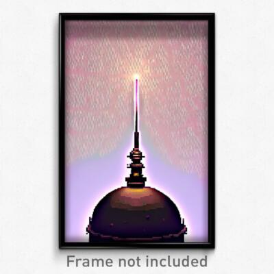Pixel Art Poster - Thin Dome (8 Bit Psychedelic Trippy Weird Video Game Print)