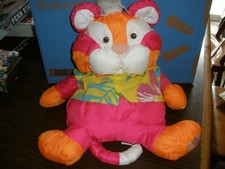 FISHER PRICE PUFFALUMP WILD THING ORANGE PINK TIGER HAWAIIAN 1987 TUSH TAG F