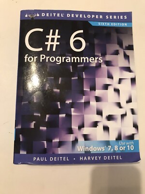 Excellent condition ''C# 6 for Programmers   by Deitel, Paul; Deitel, Harvey