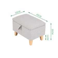 Rectangular Storage Footstool Ottoman Pouffe Stool Fabric Chair Upholstery Bench