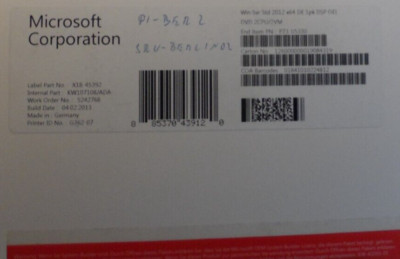 MS Windows Server 2012 Standard 64 Bit OEM/SB Vollversion deutsch P73-05330