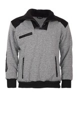 Oyster Webpelz Troyer Arbeitspullover grau/schwarz mit Fleece Kragen Pulli Sweat