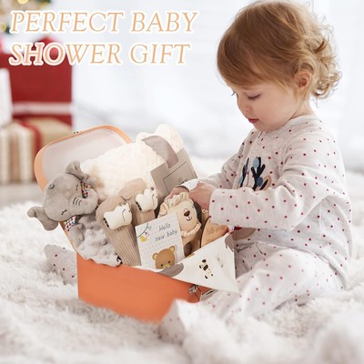 Newborn Gift Set - 11 Piece Baby Shower Gift Basket for Baby Boy and Baby Girl