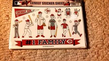 CINCINNATI REDS------- Small Family Sticker Sheet, 9 x 5, Logo Color