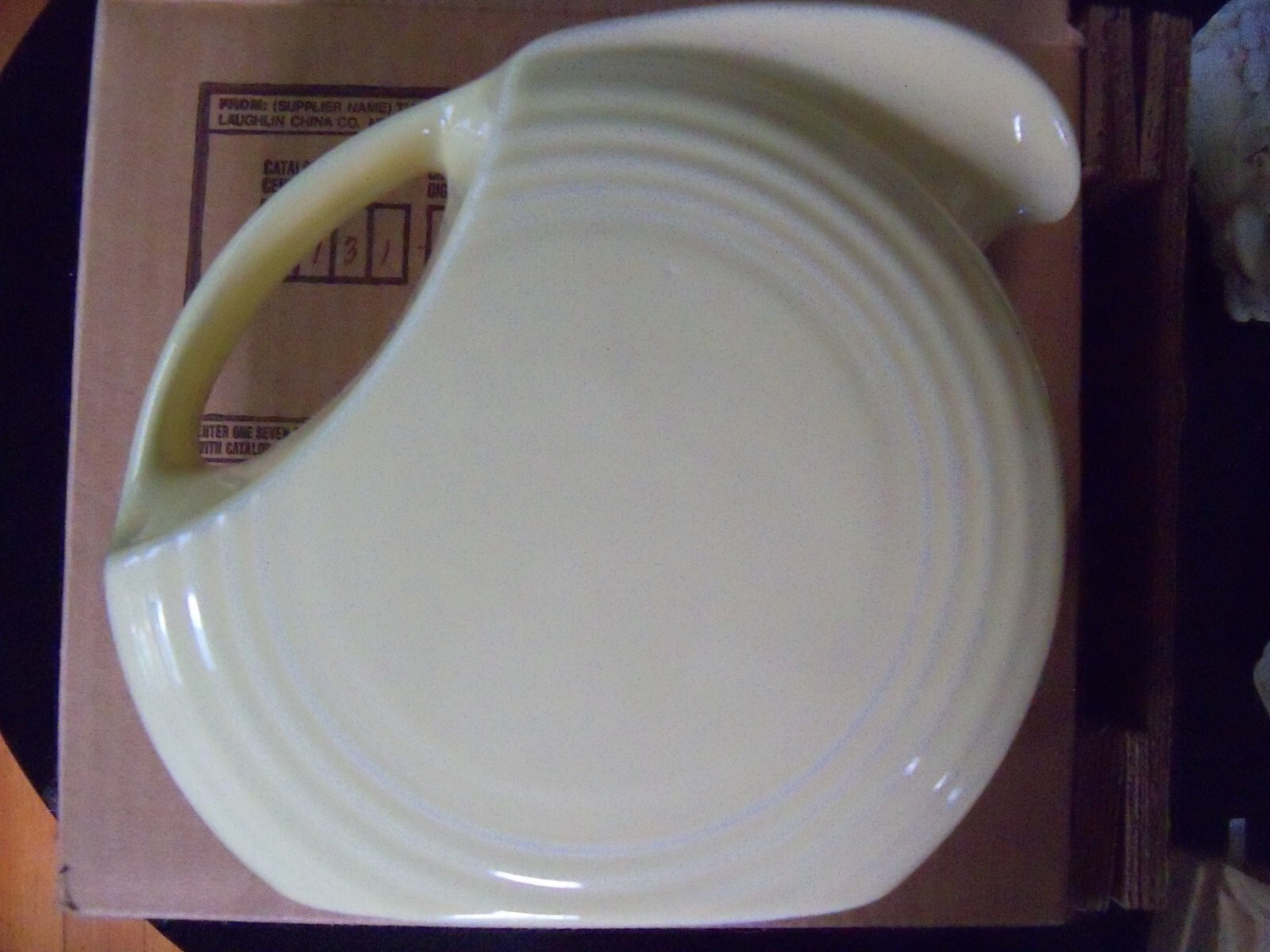 1989 Vintage J C Penny Fiesta Dinnerware Light Yellow Pitcher w/Original Box