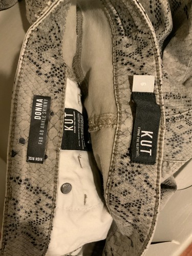 KUT From The Kloth Gray Snakeskin Donna Ankle Skinny Jeans Jeans, Size 6 - Picture 6 of 6