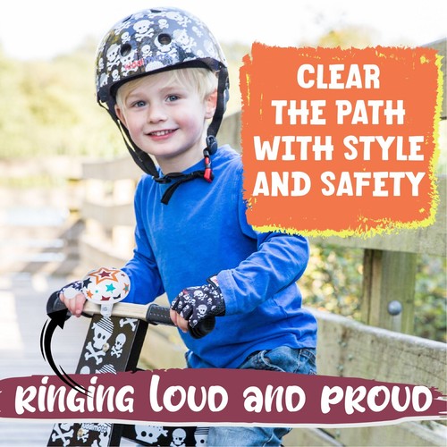 Kiddimoto bicycle bell stars children’s scooter metal ring alarm - Picture 5 of 6