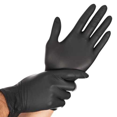Guanto in nitrile Hygostar SAFE LIGHT, nero, taglia XL, senza polvere
