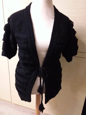 Kurzarm Strickjacke von Promod in der Größe 40, Farbe Schwarz